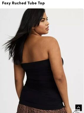 Torrid Foxy Ruched Tube Top Black Size 1